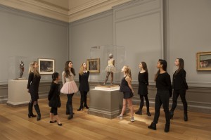 The cast of Little Dancer visiting the original statue, currently on display at the National Gallery of Art.