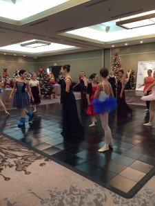 Company members preparing to block the show at the Enchanted Forest Festival on Sunday.