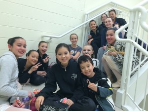  Adagio Dance Company members taking a break between shows on Sunday.